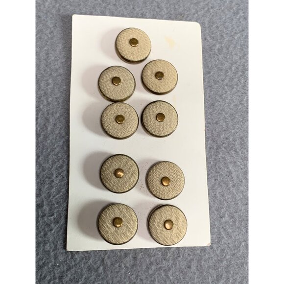 Vintage Beige Canvas & Brass Buttons - Picture 4 of 4